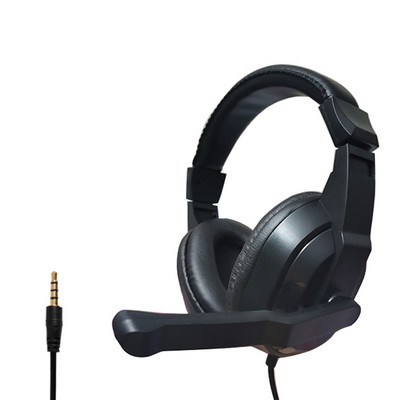 3,5 mm reguliuojamos žaidimų ausinės namų stalinis kompiuteris, laidinis stereo, didelės ausinės su triukšmą slopinančiu mikrofonu nešiojamam kompiuteriui