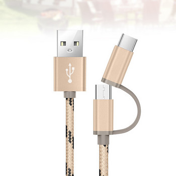 1Pc Micro USB Type C Καλώδιο USB 1M με USB Type C σε Micro USB καλώδιο φόρτισης για εξωτερικούς χώρους