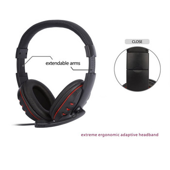 Στερεοφωνικά ακουστικά παιχνιδιών 3,5 χιλιοστών με ενσύρματο στερεοφωνικό ακουστικό κεφαλής με έλεγχο έντασης ήχου μικροφώνου για φορητό υπολογιστή tablet SONY PS4
