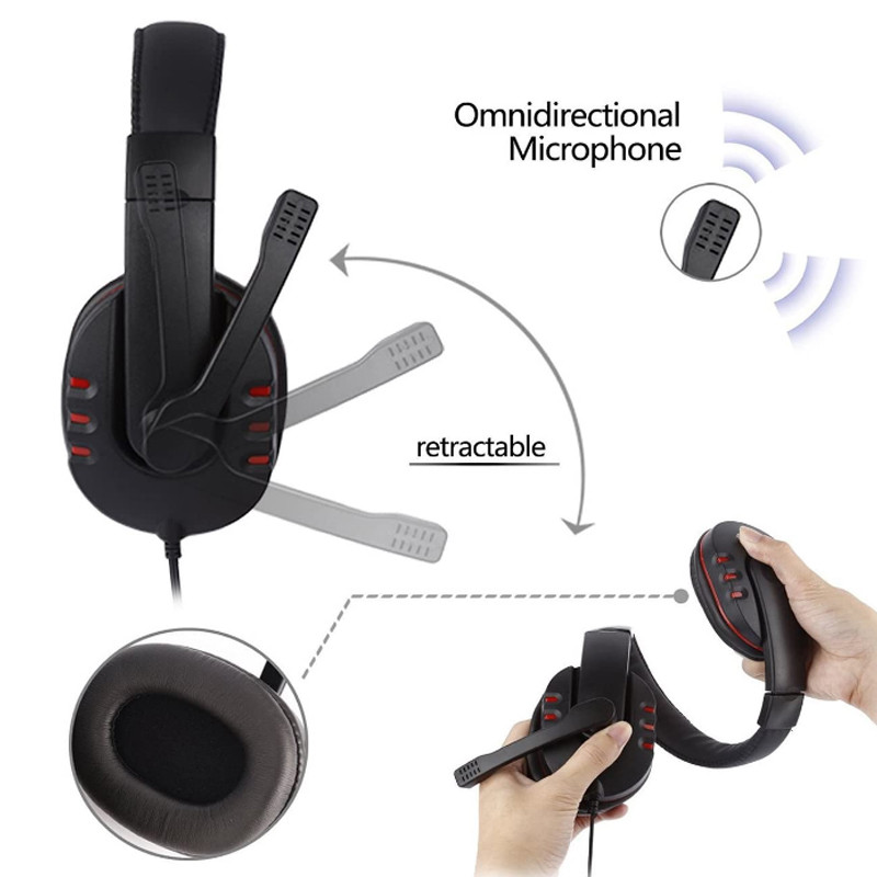 3,5 mm laidinės virš galvos stereofoninės žaidimų ausinės su mikrofono mikrofono garsumo valdymu, skirtos SONY PS4 planšetiniam kompiuteriui