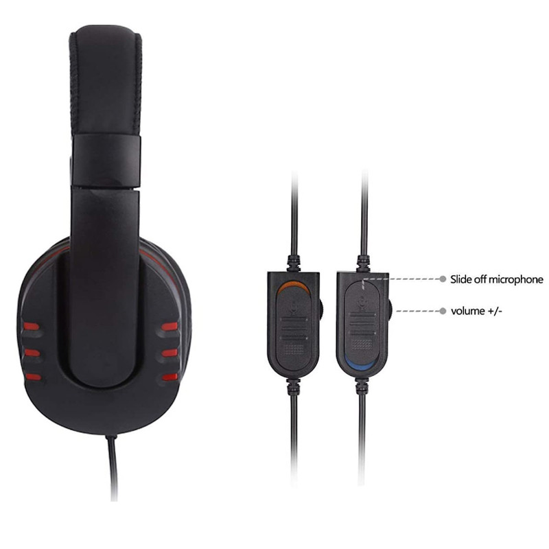 3,5 mm laidinės virš galvos stereofoninės žaidimų ausinės su mikrofono mikrofono garsumo valdymu, skirtos SONY PS4 planšetiniam kompiuteriui