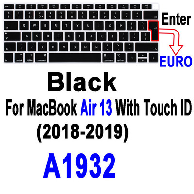 Macbook Air Pro13 M1 jaoks A2337A2338 Pro13 12 15 sülearvuti klaviatuurile Kaitsekile MacBook Pro16 must silikoonist klaviatuuri kate