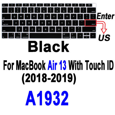Macbook Air Pro13 M1 jaoks A2337A2338 Pro13 12 15 sülearvuti klaviatuurile Kaitsekile MacBook Pro16 must silikoonist klaviatuuri kate