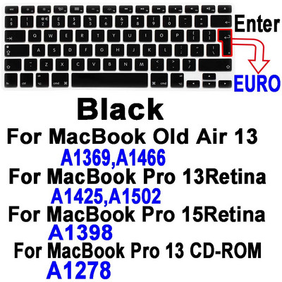 Macbook Air Pro13 M1 jaoks A2337A2338 Pro13 12 15 sülearvuti klaviatuurile Kaitsekile MacBook Pro16 must silikoonist klaviatuuri kate