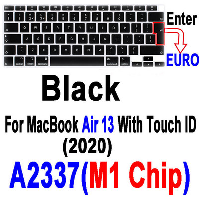 Macbook Air Pro13 M1 jaoks A2337A2338 Pro13 12 15 sülearvuti klaviatuurile Kaitsekile MacBook Pro16 must silikoonist klaviatuuri kate