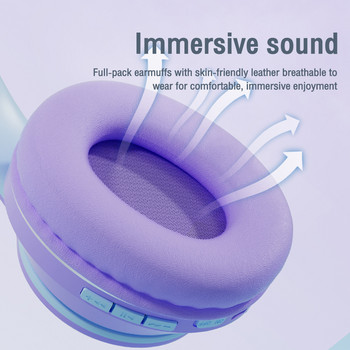 Πτυσσόμενα ασύρματα Bluetooth ακουστικά Hifi Stereo Music Cat Ear Μεγάλα Ακουστικά Αθλητικά Παιχνίδια Ακουστικά Κράνος για τηλέφωνο Φορητός υπολογιστής