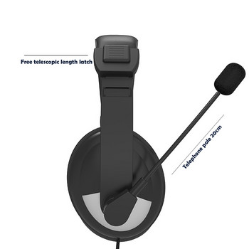 Ενσύρματα ακουστικά 3,5 χιλιοστών Στερεοφωνικά μπάσα Ακουστικά επαγγελματικής κυκλοφορίας με μικρόφωνο Ακουστικά παιχνιδιών για φορητό υπολογιστή υπολογιστή παιχνιδιών