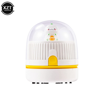 Mini bezvadu galda rokas putekļu sūcējs, pārnēsājams mājas automašīnas USB uzlādējams mazs galda putekļsūcējs nakts gaisma