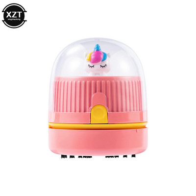 Mini bezvadu galda rokas putekļu sūcējs, pārnēsājams mājas automašīnas USB uzlādējams mazs galda putekļsūcējs nakts gaisma