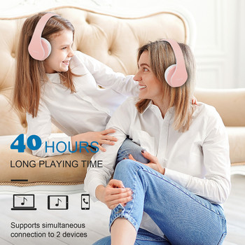 Siindoo JH-812 розови безжични слушалки поддържат SD карта FM Bluetooth сгъваеми слушалки HIFI стерео с микрофон за лаптоп PC TV