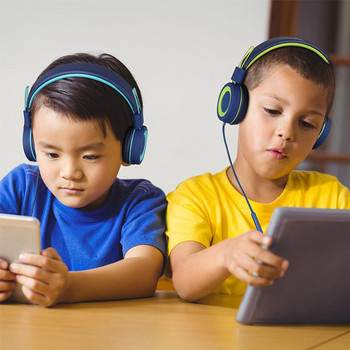 3 ενσύρματα ακουστικά 5 χιλιοστών Επιτραπέζιος υπολογιστής φορητός υπολογιστής παιδική βάση κεφαλής Μαλακή γραμμή ωτοασπίδων Έλεγχος ακουστικών Ακρόαση μουσικής Παιχνίδι