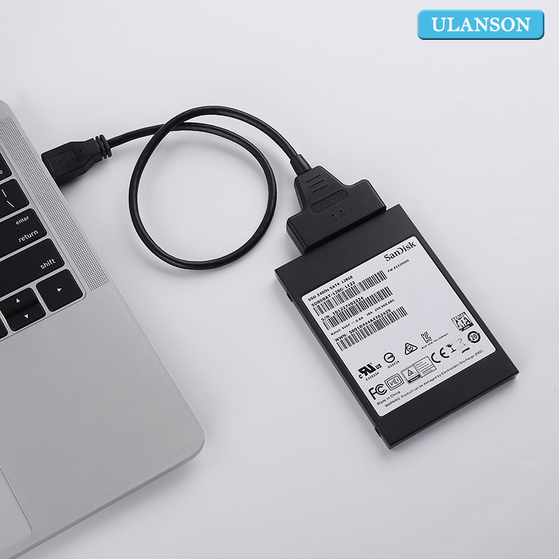 USB 3.1 tipo C į SATA 22 kontaktų 2,5 colio kietojo disko tvarkyklės SSD adapterio kabelio keitiklis (USB C į SATA)