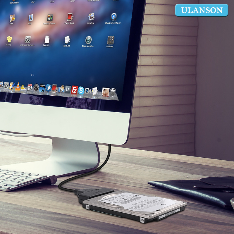 USB 3.1 tipo C į SATA 22 kontaktų 2,5 colio kietojo disko tvarkyklės SSD adapterio kabelio keitiklis (USB C į SATA)