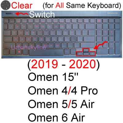 Tipkovnica Cover za HP Omen 15 16 15t 15z 16t 16z 7 6 Air 5 Pro 4 3 2 Gaming Protector Skin Case Silicone Accessory 2020 15-hr
