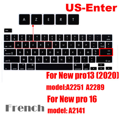 За macbook pro13 2020 Капак на клавиатурата Защитно фолио за лаптоп 13" A2289 A2251 A2141 За MacBook pro 16 силиконови калъфи за клавиатура