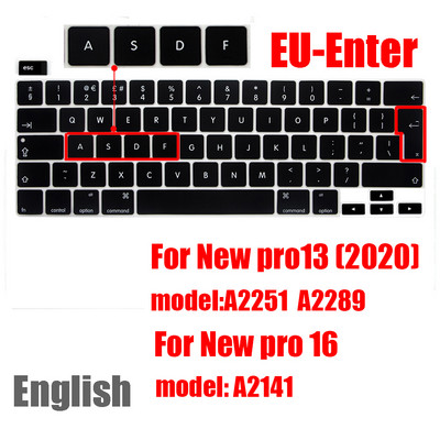 За macbook pro13 2020 Капак на клавиатурата Защитно фолио за лаптоп 13" A2289 A2251 A2141 За MacBook pro 16 силиконови калъфи за клавиатура
