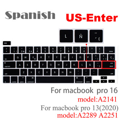 За macbook pro13 2020 Капак на клавиатурата Защитно фолио за лаптоп 13" A2289 A2251 A2141 За MacBook pro 16 силиконови калъфи за клавиатура