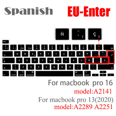 За macbook pro13 2020 Капак на клавиатурата Защитно фолио за лаптоп 13" A2289 A2251 A2141 За MacBook pro 16 силиконови калъфи за клавиатура