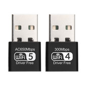 USB mrežna kartica 2,4 GHz 5,8 GHz dvopojasni WiFi prijemnik Besplatni pogon USB 2.0 Ethernet PC mrežni LAN ključ s 802.11b/g/n uređajem