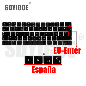 Със ñ испански протектор на капака на клавиатурата за macbook pro13 A2159 A1990 За macbook air 13 A1932 A1466 Защитно фолио за клавиатурата