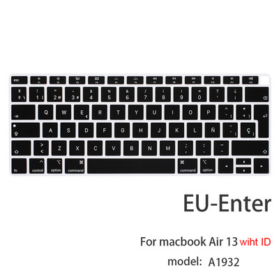 Με ñ Ισπανικό προστατευτικό καλύμματος πληκτρολογίου για macbook pro13 A2159 A1990 Για macbook air 13 A1932 A1466 Προστατευτική μεμβράνη πληκτρολογίου