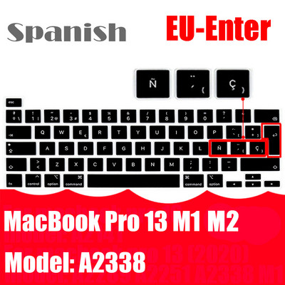 Με ñ Ισπανικό προστατευτικό καλύμματος πληκτρολογίου για macbook pro13 A2159 A1990 Για macbook air 13 A1932 A1466 Προστατευτική μεμβράνη πληκτρολογίου