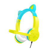 Kerge heli-USB mänguri LED-kassikõrva universaalne arvuti sülearvuti Professionaalne juhtmega peakomplektiga arvuti mikrofoniga HiFi stereo