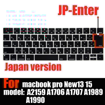 Príslušenstvo k notebooku kryt klávesnice pre MacBook Pro 13 touchbar nálepky na klávesnicu puzdrá klávesnice A2159 A1706 A1707 A1989 A1990
