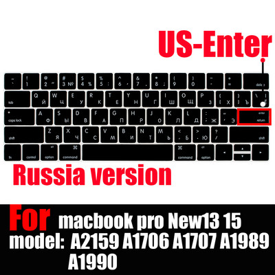 Príslušenstvo k notebooku kryt klávesnice pre MacBook Pro 13 touchbar nálepky na klávesnicu puzdrá klávesnice A2159 A1706 A1707 A1989 A1990