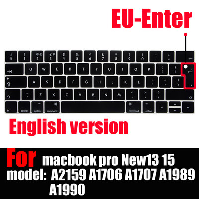 Príslušenstvo k notebooku kryt klávesnice pre MacBook Pro 13 touchbar nálepky na klávesnicu puzdrá klávesnice A2159 A1706 A1707 A1989 A1990