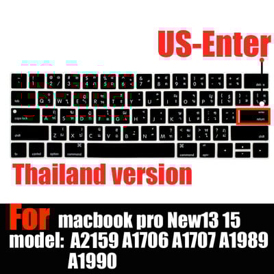 Príslušenstvo k notebooku kryt klávesnice pre MacBook Pro 13 touchbar nálepky na klávesnicu puzdrá klávesnice A2159 A1706 A1707 A1989 A1990