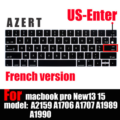 Príslušenstvo k notebooku kryt klávesnice pre MacBook Pro 13 touchbar nálepky na klávesnicu puzdrá klávesnice A2159 A1706 A1707 A1989 A1990