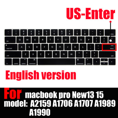 Príslušenstvo k notebooku kryt klávesnice pre MacBook Pro 13 touchbar nálepky na klávesnicu puzdrá klávesnice A2159 A1706 A1707 A1989 A1990