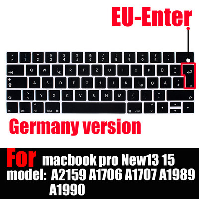 Príslušenstvo k notebooku kryt klávesnice pre MacBook Pro 13 touchbar nálepky na klávesnicu puzdrá klávesnice A2159 A1706 A1707 A1989 A1990