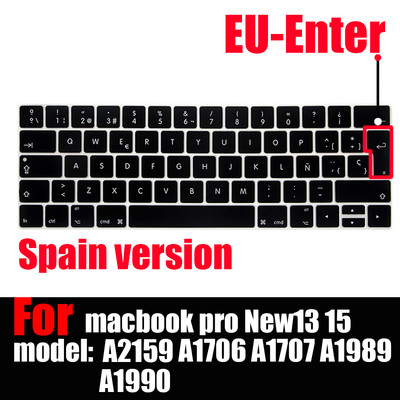 Príslušenstvo k notebooku kryt klávesnice pre MacBook Pro 13 touchbar nálepky na klávesnicu puzdrá klávesnice A2159 A1706 A1707 A1989 A1990