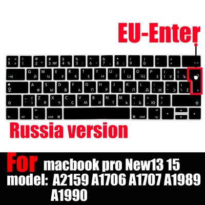 Príslušenstvo k notebooku kryt klávesnice pre MacBook Pro 13 touchbar nálepky na klávesnicu puzdrá klávesnice A2159 A1706 A1707 A1989 A1990