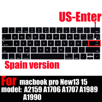 Príslušenstvo k notebooku kryt klávesnice pre MacBook Pro 13 touchbar nálepky na klávesnicu puzdrá klávesnice A2159 A1706 A1707 A1989 A1990