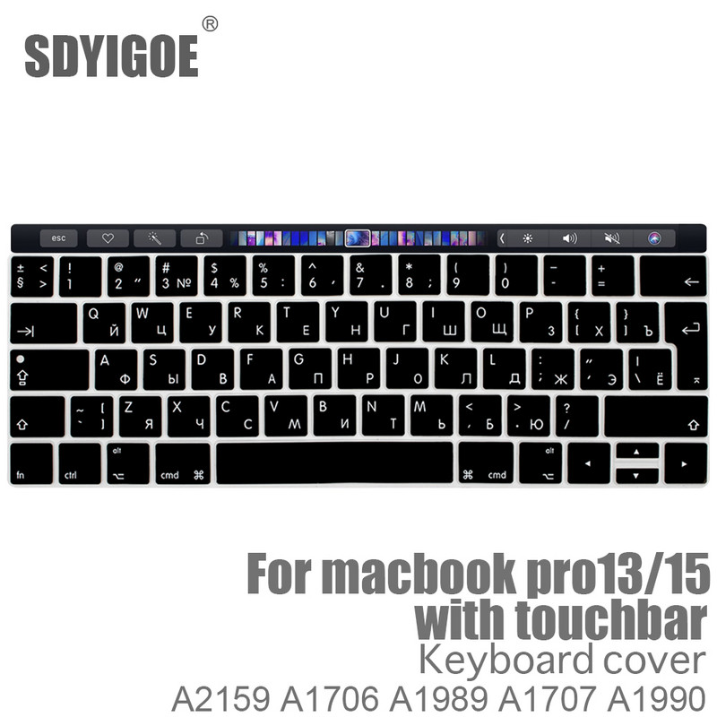 Príslušenstvo k notebooku kryt klávesnice pre MacBook Pro 13 touchbar nálepky na klávesnicu puzdrá klávesnice A2159 A1706 A1707 A1989 A1990