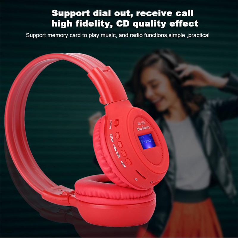 Kõrvaklappide juhtmeta Bluetooth-ühilduvus LCD HiFi stereomuusikapea külge kinnitatud juhtmega kõrvaklapid mikrofoniga sülearvuti peakomplektiga