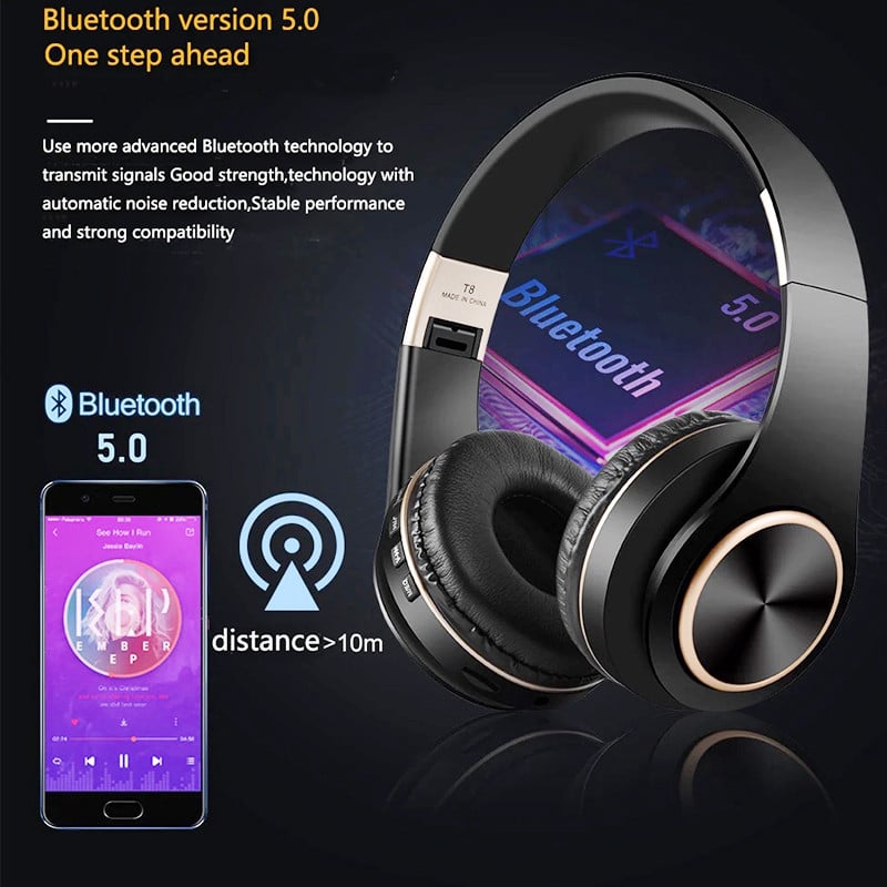 Moda vânzare fierbinte Căști Căști pentru jocuri Blutooth Sunet surround Stereo fără fir cu lumină colorată Căști pentru laptop pentru computer Muzică