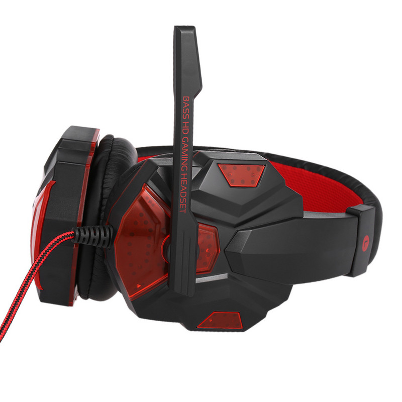 Žaidimų ausinės, skirtos nešiojamam kompiuteriui su mikrofonu su USB 3,5 mm sąsaja, LED garsumo valdymo ausinės ant ausinių