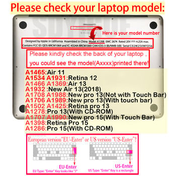 Испанско Чили ЕС протекторно покритие за клавиатура за Mac Book Air13 pro15 Retina A1466 A1502 A1398 A1278 Skin Colorful филм за клавиатура