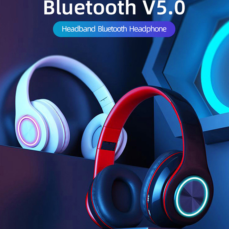 Slušalice za igrače Šareno svjetlo Slušalice Blutooth Surround Sound Stereo bežične slušalice USB s mikrofonom PC Laptop Slušalice
