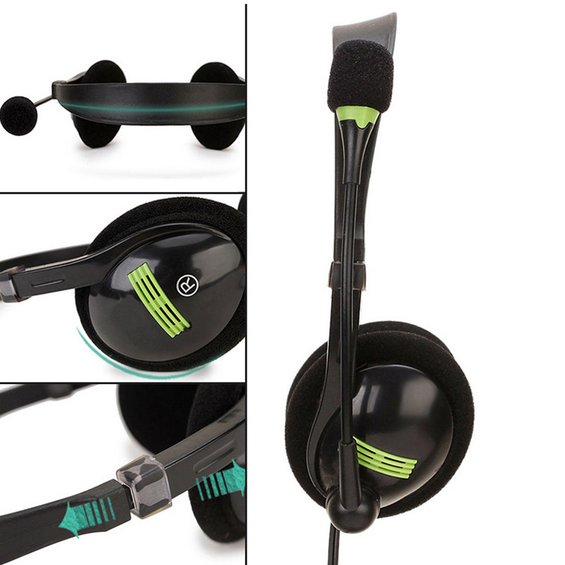 Gaming slušalice 3,5 mm žičane stereo slušalice na glavi za prijenosno računalo PC slušalice s rotirajućim mikrofonom