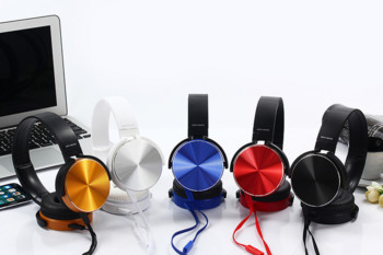 Στερεοφωνικά μπάσα ακουστικά με μικρόφωνο Φορητά ενσύρματα πτυσσόμενα ακουστικά 3,5 mm ακουστικά ήχου για φορητό υπολογιστή Desktop Gamer