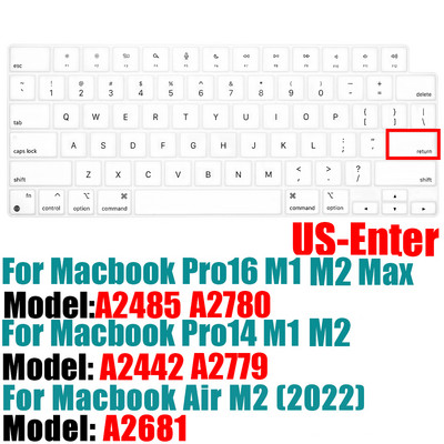 Laptop billentyűzet borító bőre MacBook Air M2 A2681 Pro14 A2442 / MacBook Pro 16 A2485 2021 M1Color szilikon billentyűzetvédőhöz