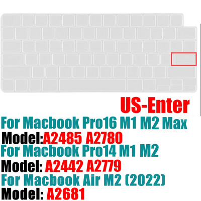 Laptop billentyűzet borító bőre MacBook Air M2 A2681 Pro14 A2442 / MacBook Pro 16 A2485 2021 M1Color szilikon billentyűzetvédőhöz