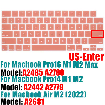 Laptop billentyűzet borító bőre MacBook Air M2 A2681 Pro14 A2442 / MacBook Pro 16 A2485 2021 M1Color szilikon billentyűzetvédőhöz