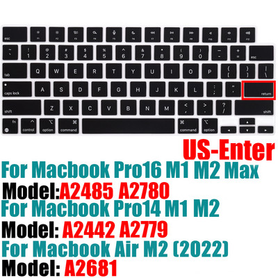 Laptop billentyűzet borító bőre MacBook Air M2 A2681 Pro14 A2442 / MacBook Pro 16 A2485 2021 M1Color szilikon billentyűzetvédőhöz