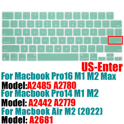 Laptop billentyűzet borító bőre MacBook Air M2 A2681 Pro14 A2442 / MacBook Pro 16 A2485 2021 M1Color szilikon billentyűzetvédőhöz